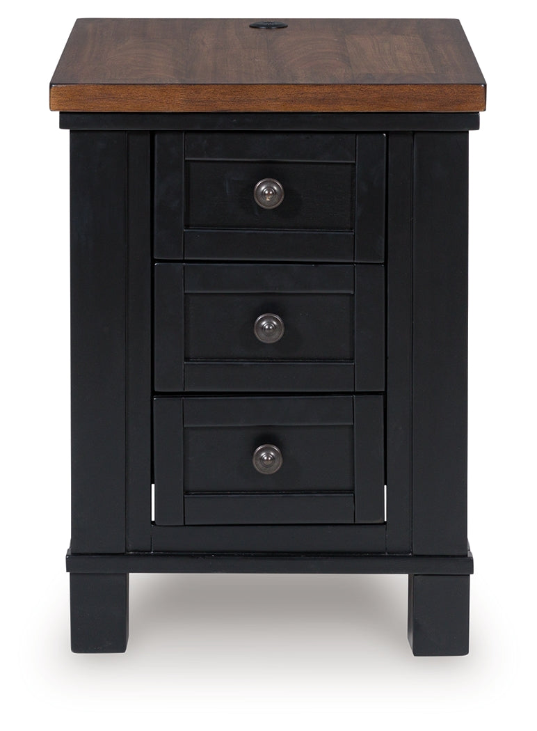 Wildenauer chairside end table head on front view