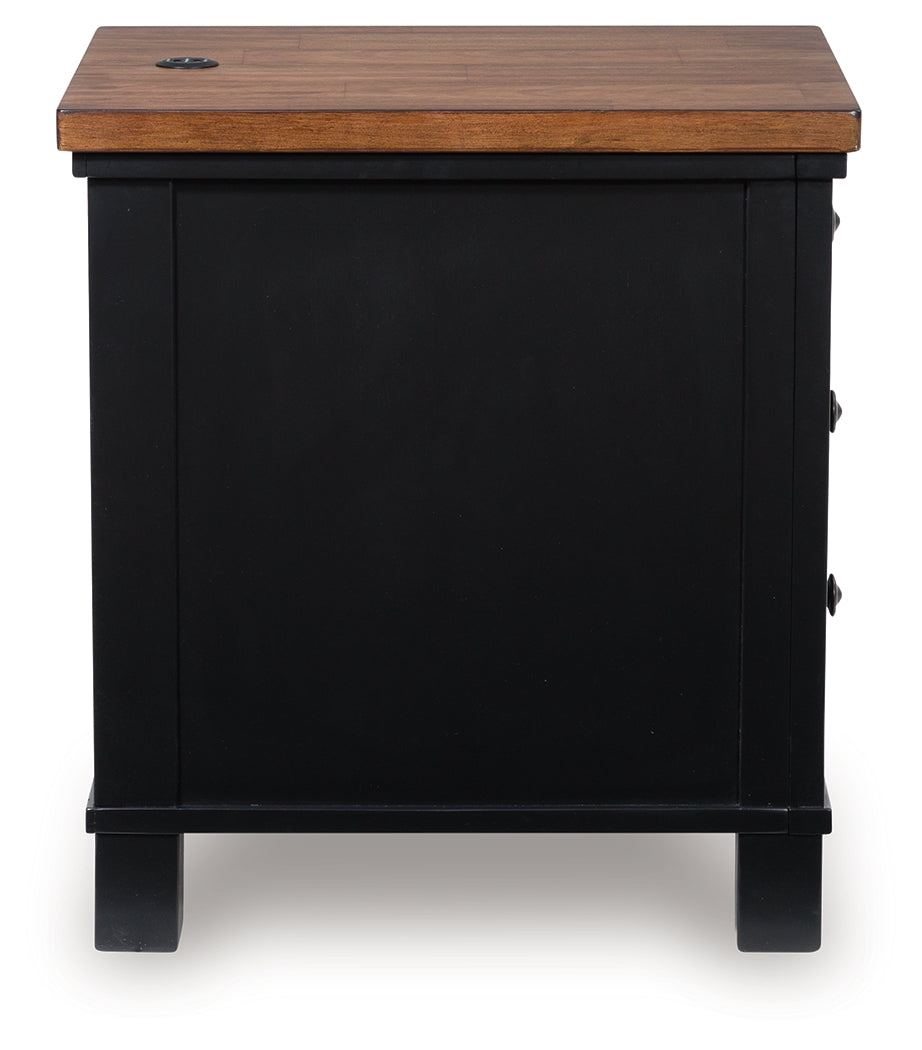 Wildenauer chairside end table side closed view