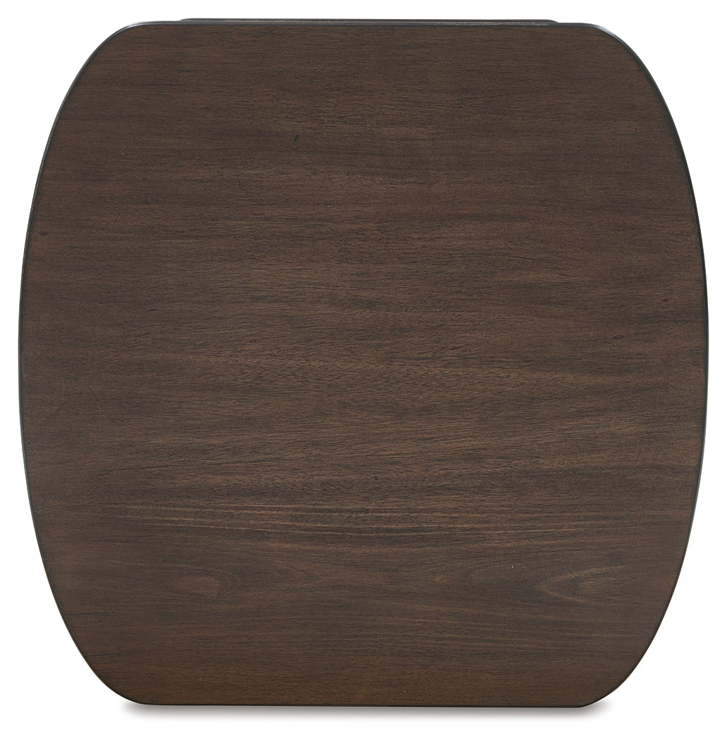 Korestone dark brown coffee table set with two matching end tables