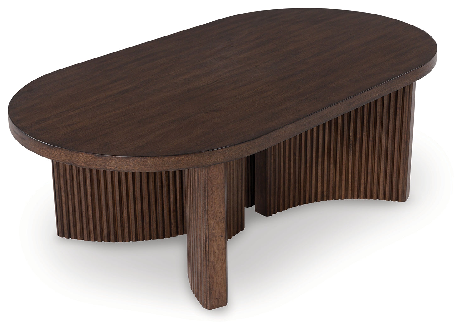 Close-up of reeded base design