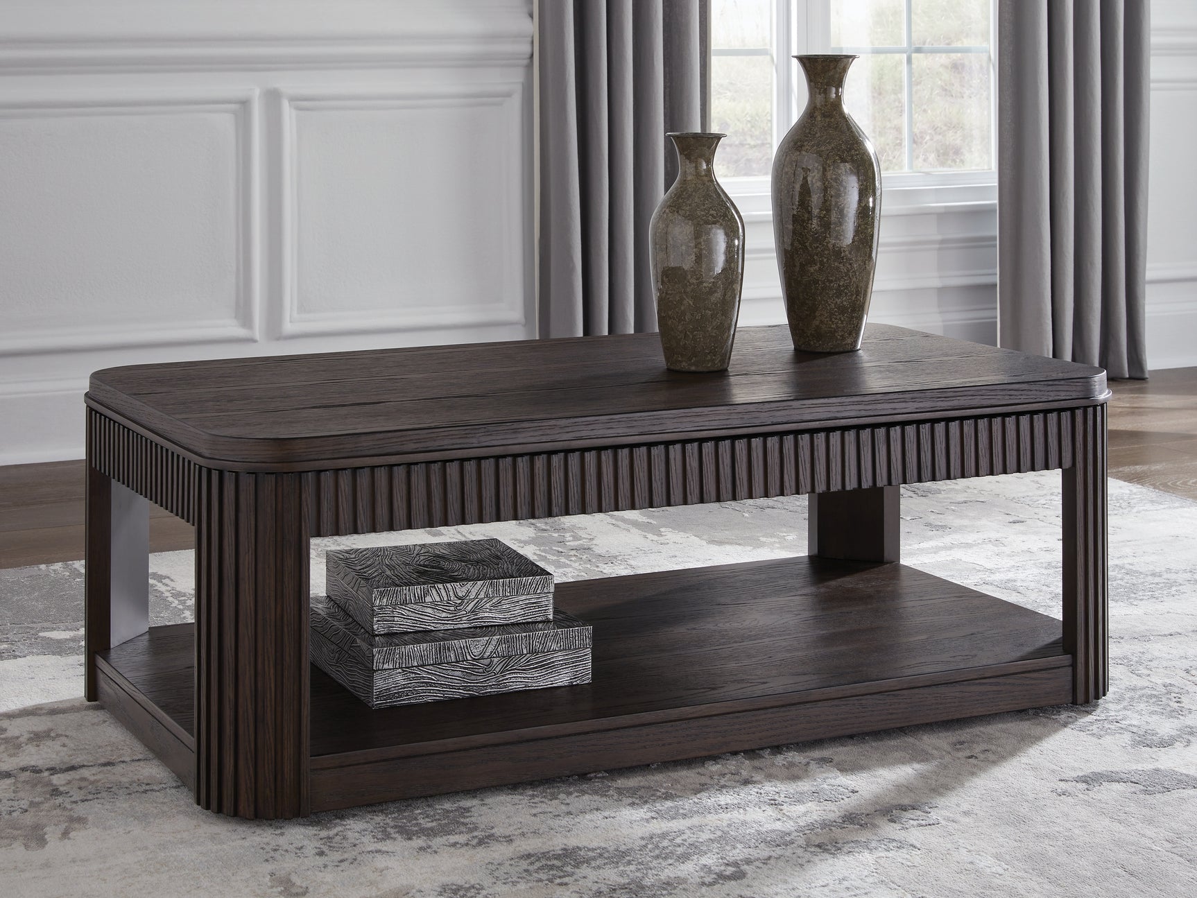Carlibrie Warm Brown Lift-Top Coffee Table