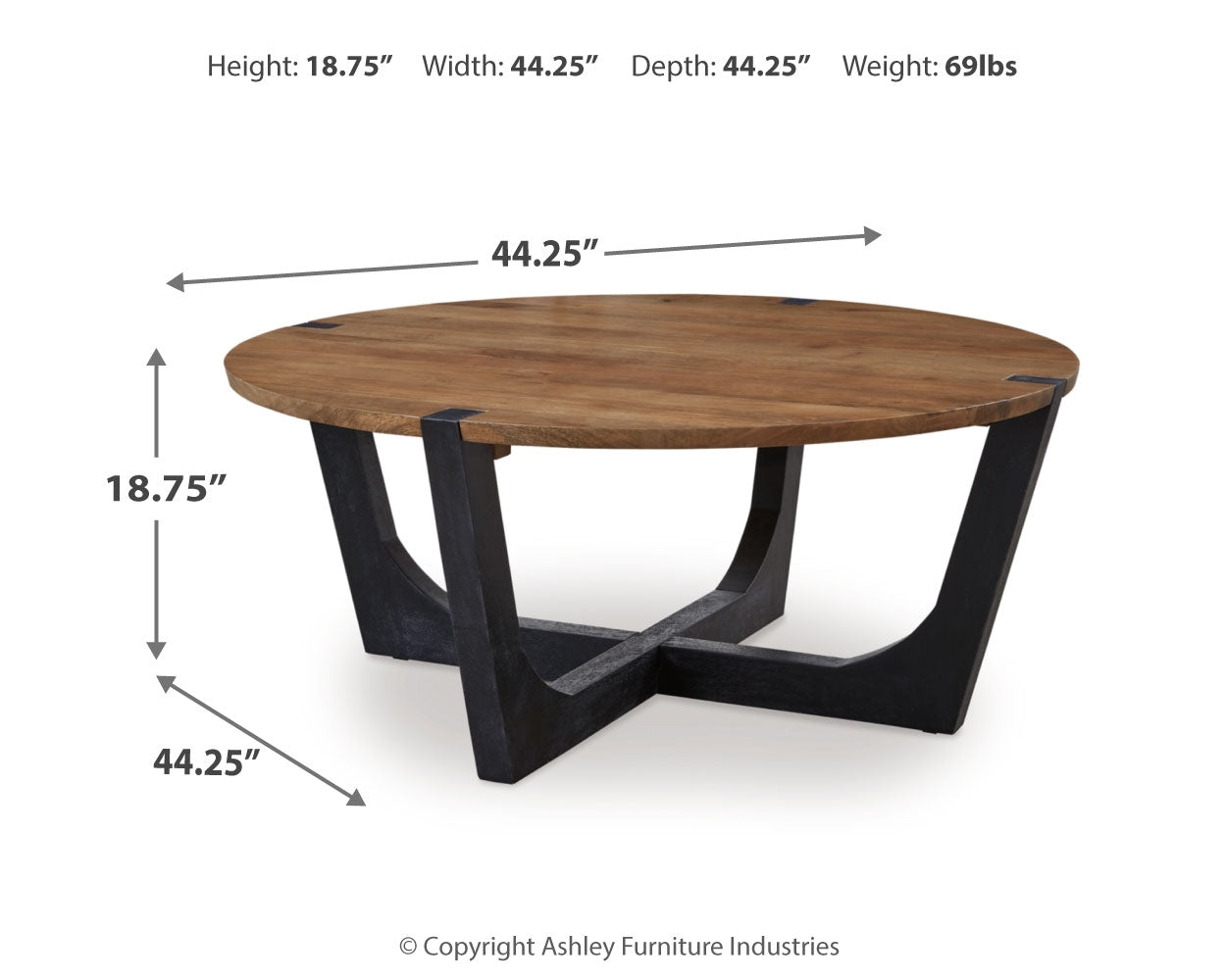 Hanneforth set dimension illustration for end table