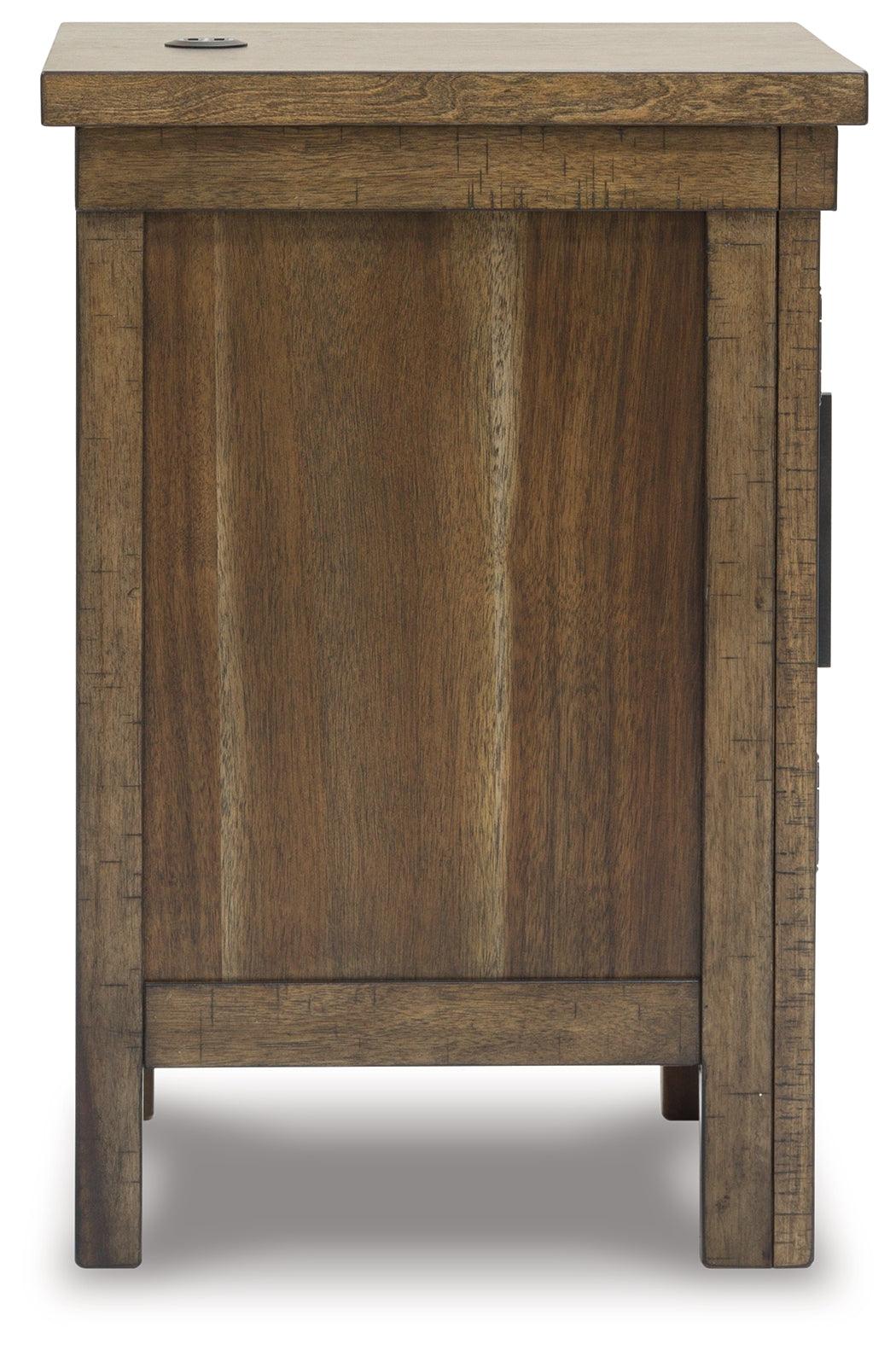 Moriville Grayish Brown Chairside End Table side view