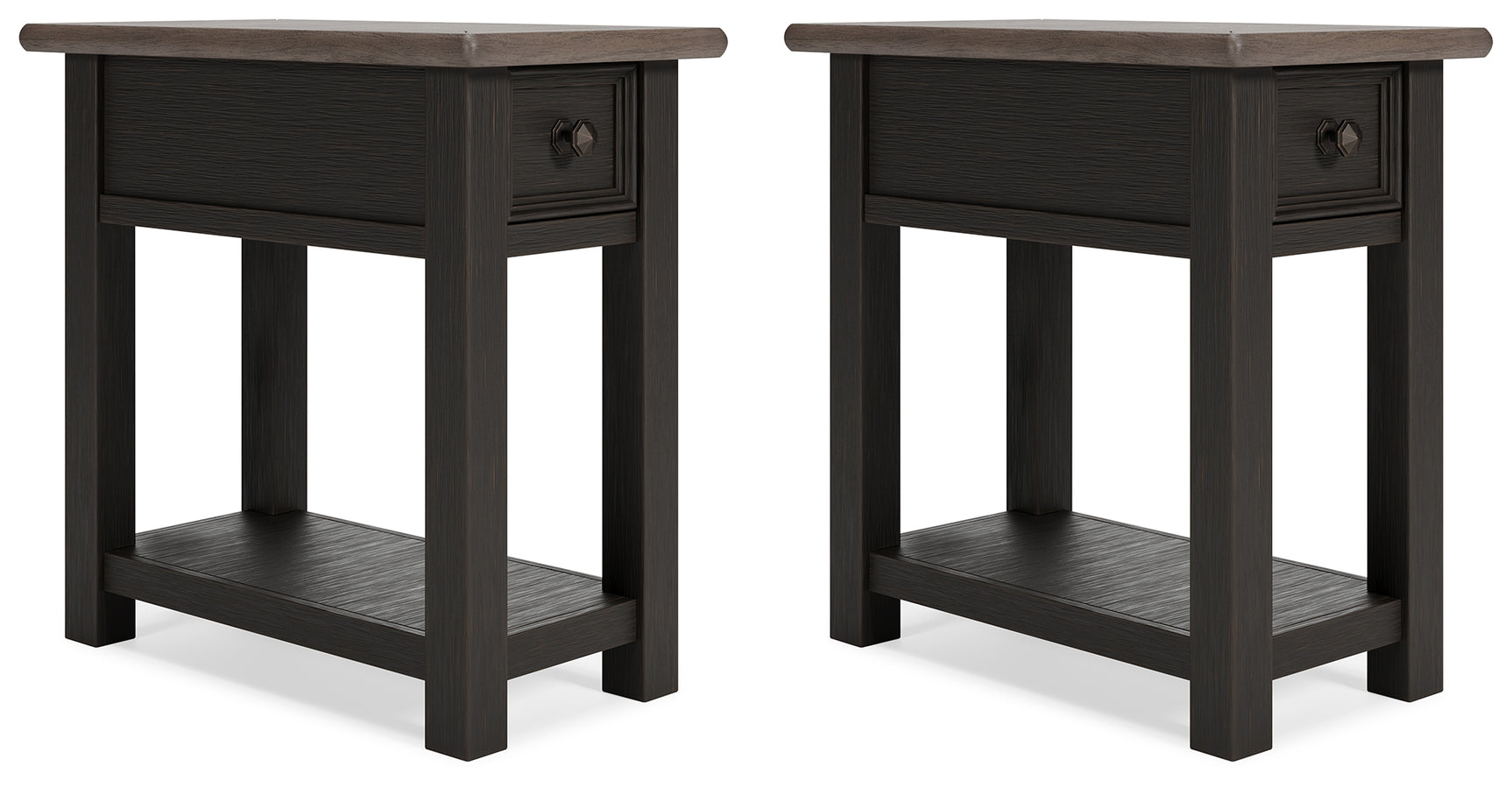 Tyler Grayish Brown/Black Creek 2 End Tables