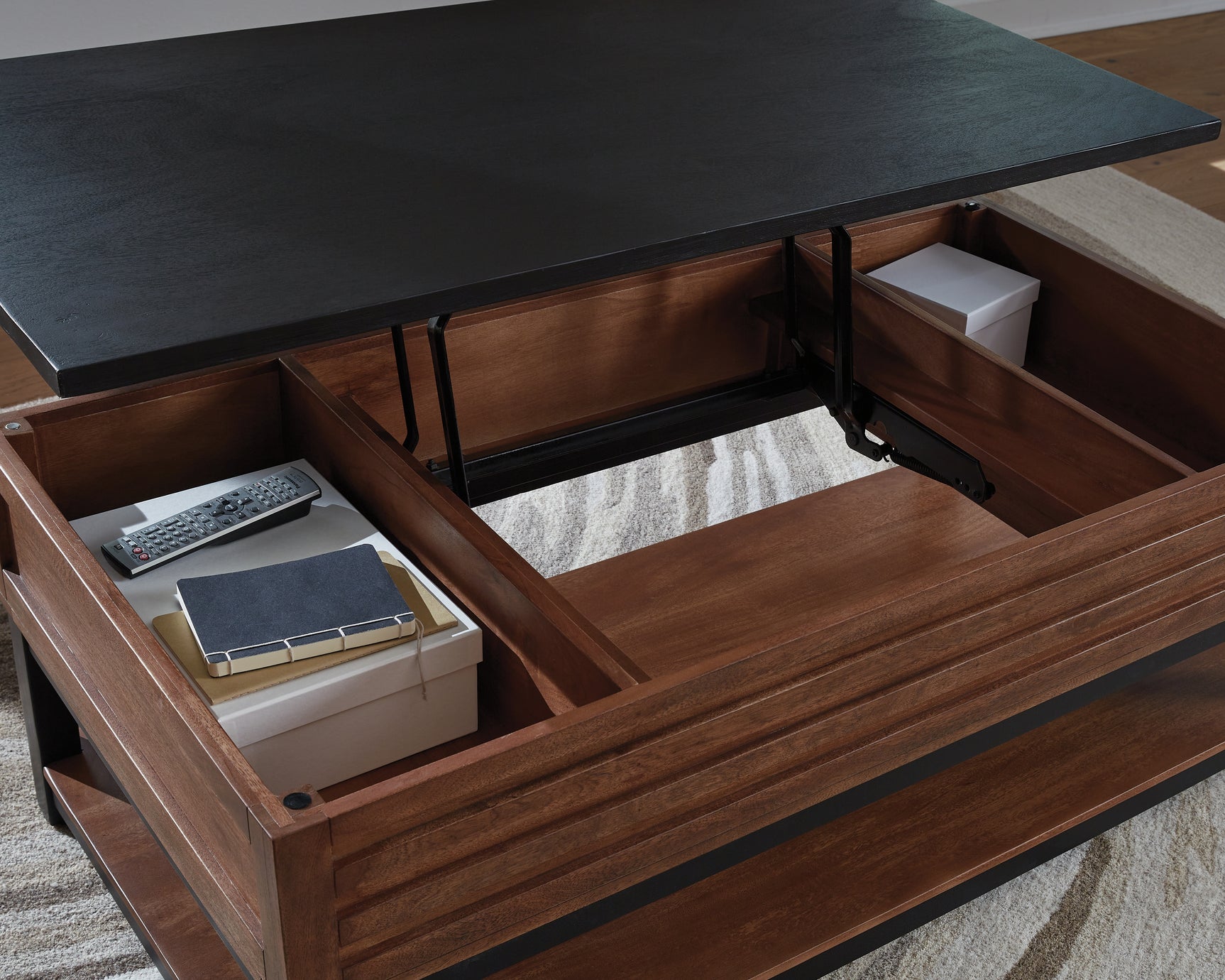 Close-up of Kallari Coffee Table storage details