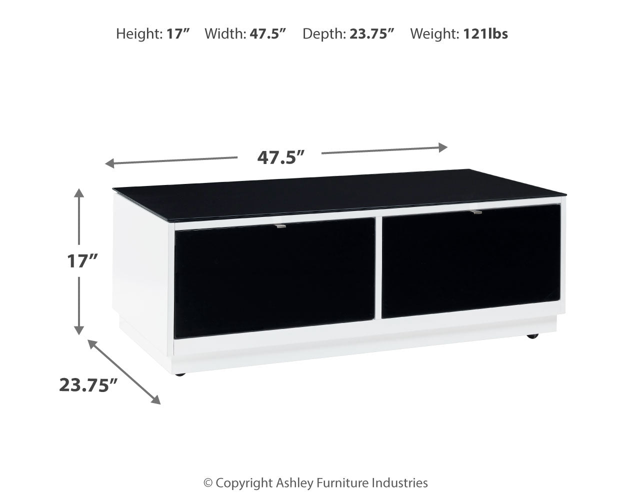 Gardoni White and Black Coffee Table with 2 End Tables set view