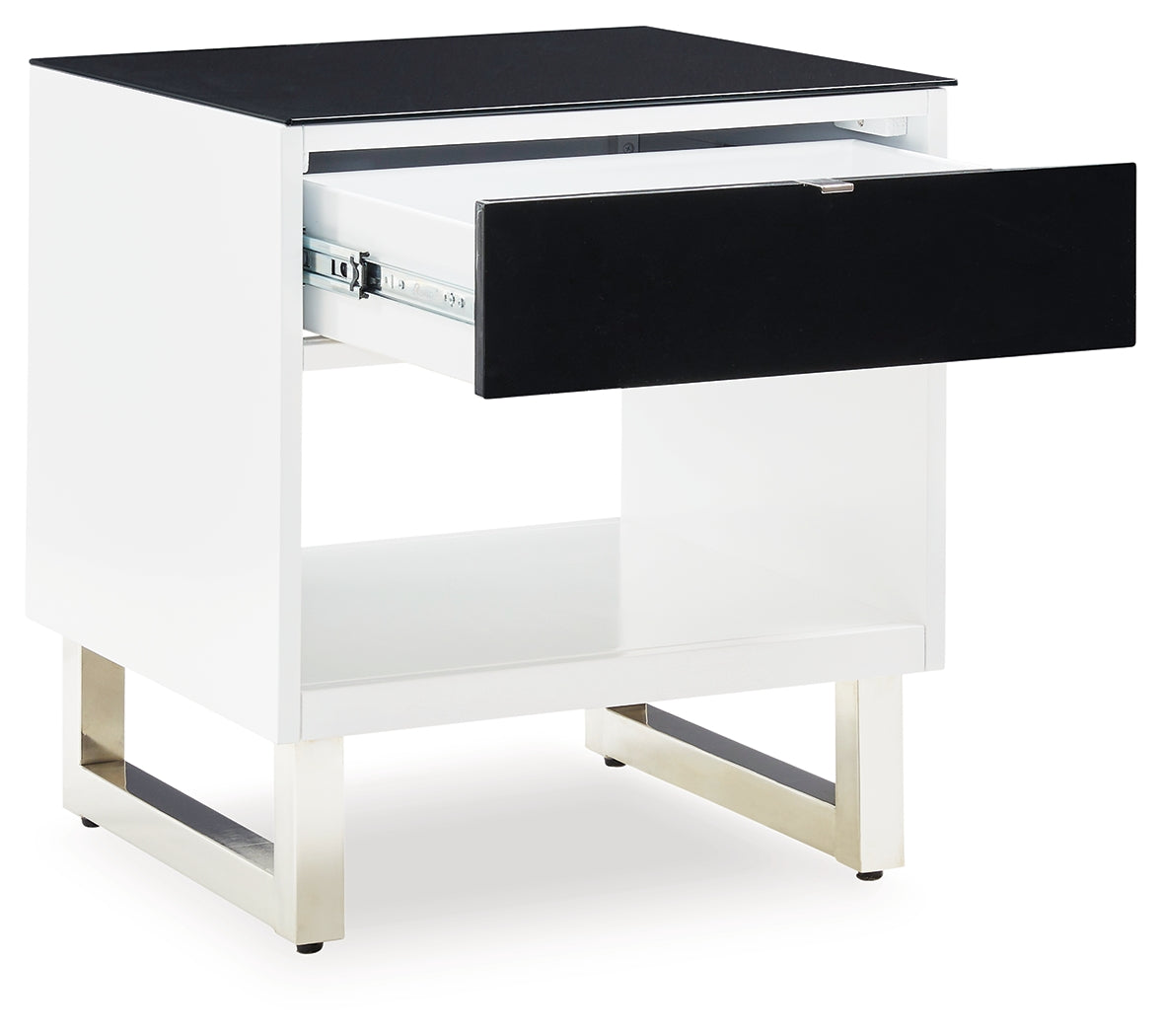 Gardoni White and Black Coffee Table with 2 End Tables set view