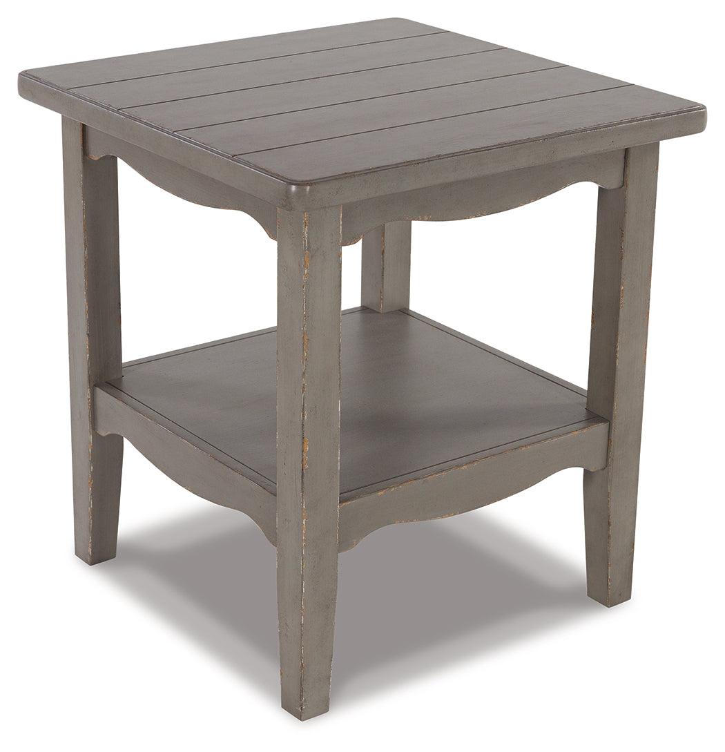 Charina Antique Gray End Table - Ella Furniture