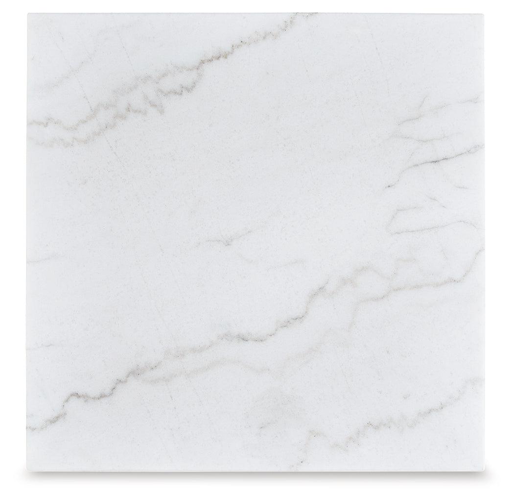 Close-up of marble detail with natural fissures and mineral deposits