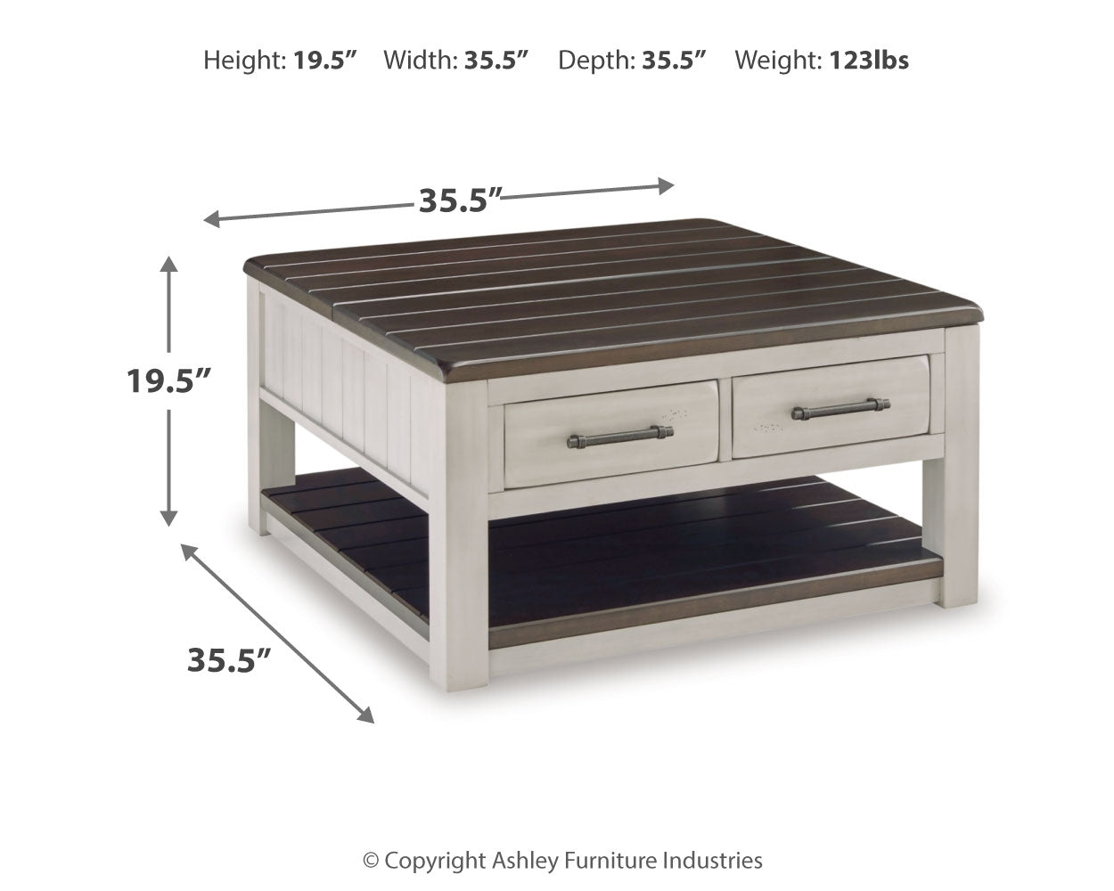 Darborn End Table dimension diagram