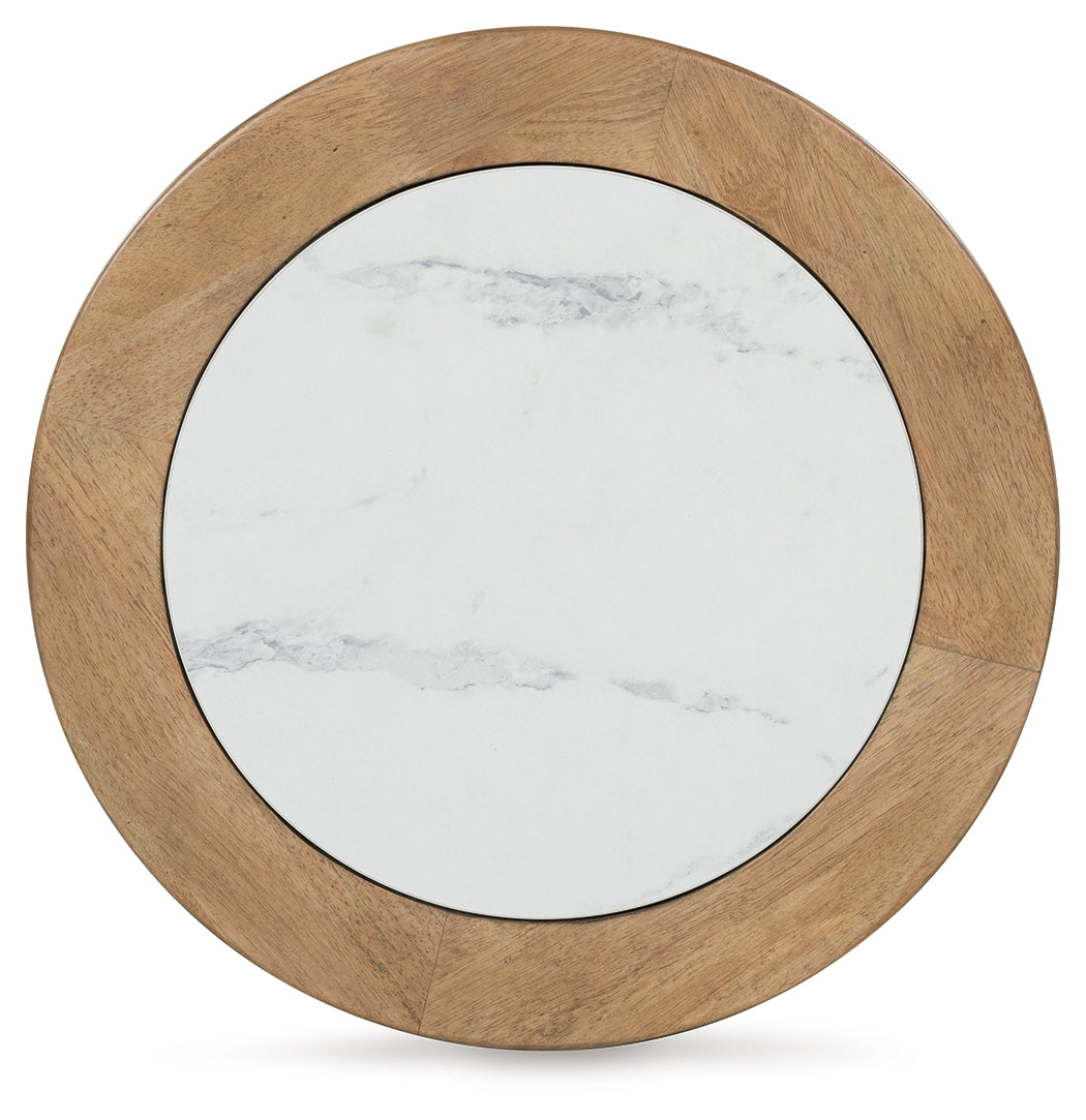Top view of Camdill End Table showing faux marble surface