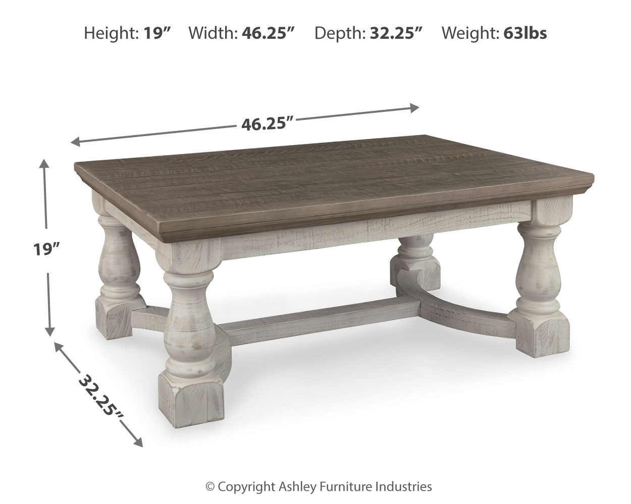 Leg and hardware detail on Havalance coffee table