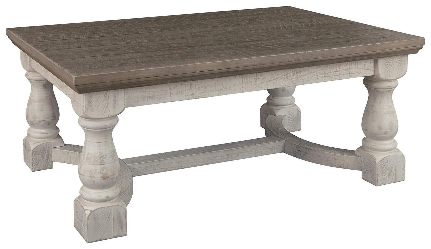 Close-up of Havalance coffee table textured weathered gray top