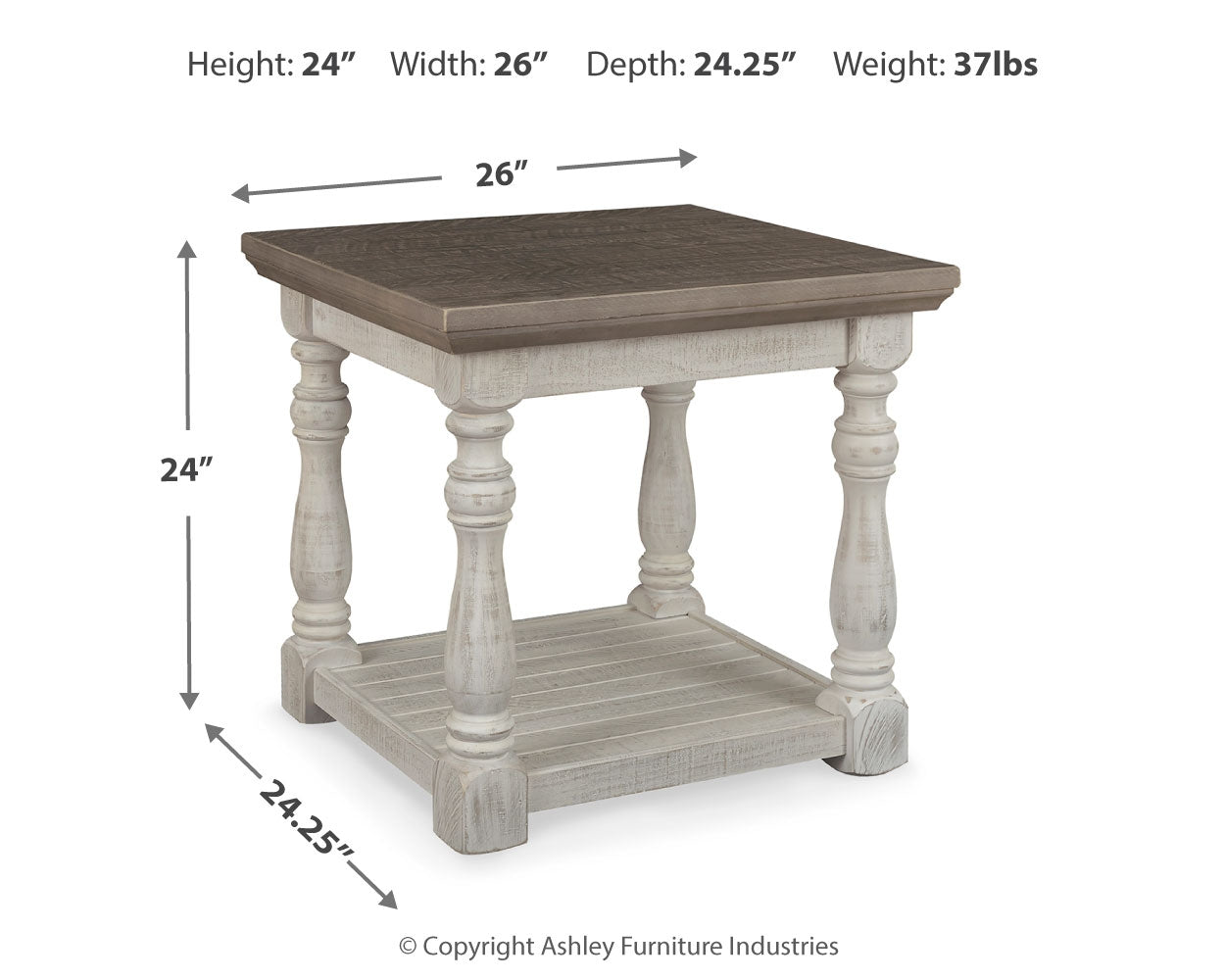 Havalance Gray and White Coffee Table with 2 End Tables
