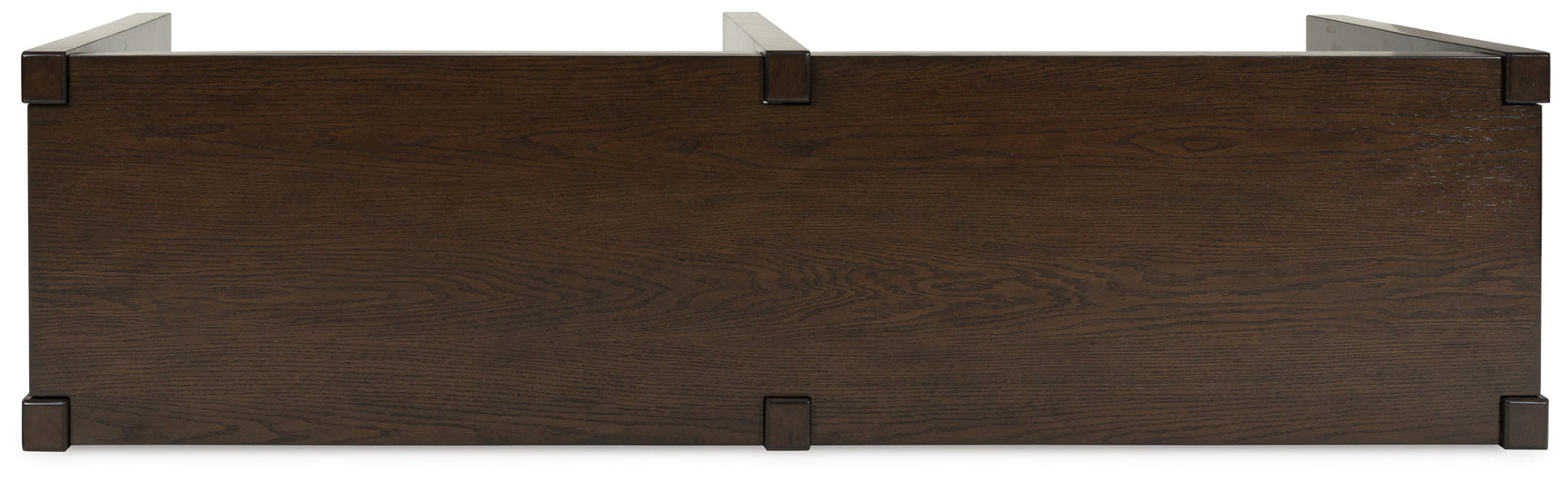 Top view of Breckington dark brown sofa table