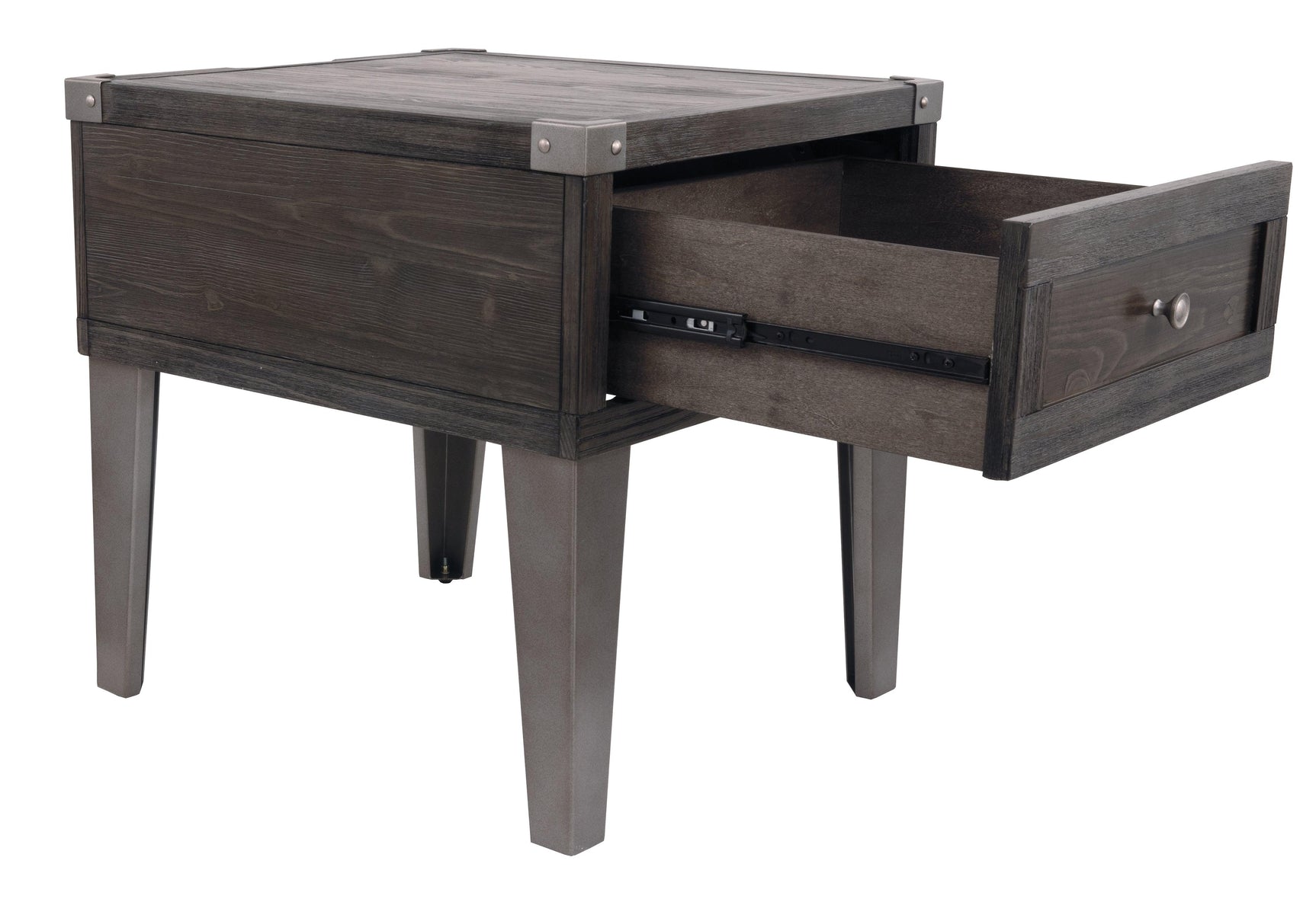 Open drawer view of Todoe end table