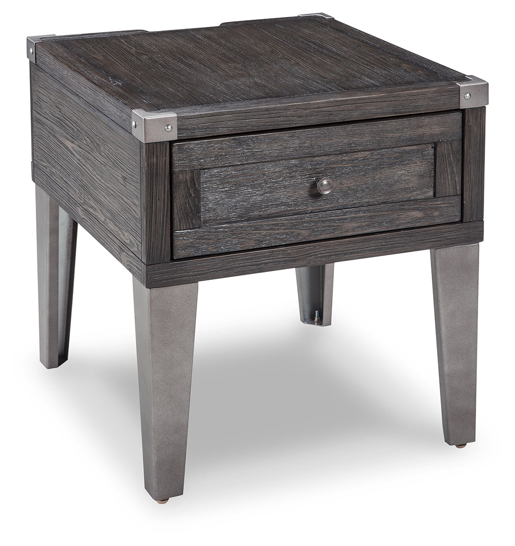 Todoe Dark Gray Coffee Table with 1 End Table