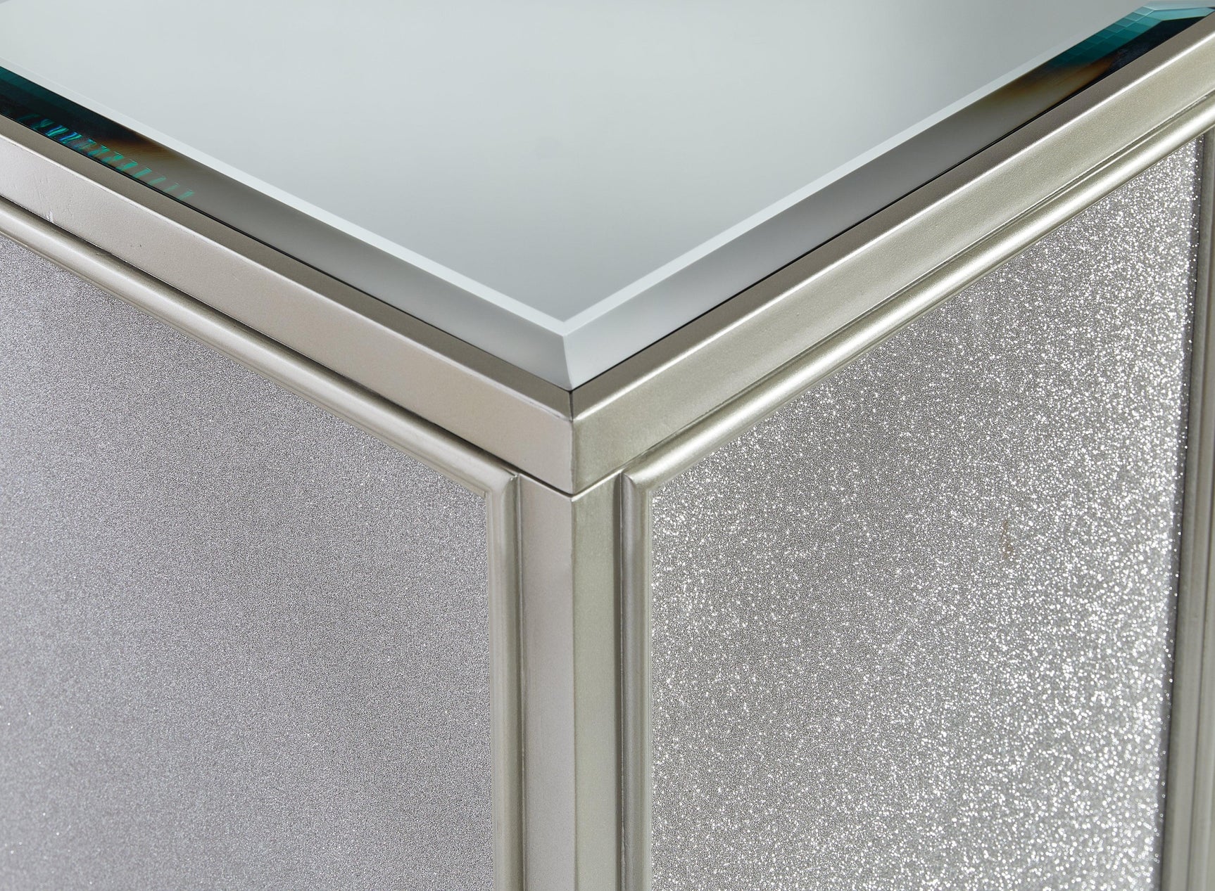 Traleena nesting end table hardware and drawer detail