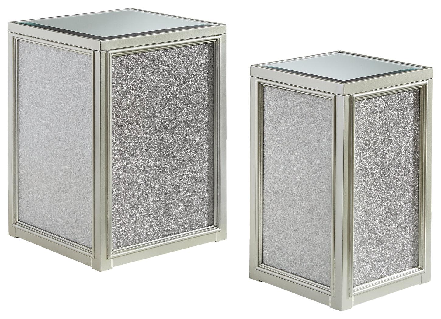 Traleena small nesting end table with silver finish