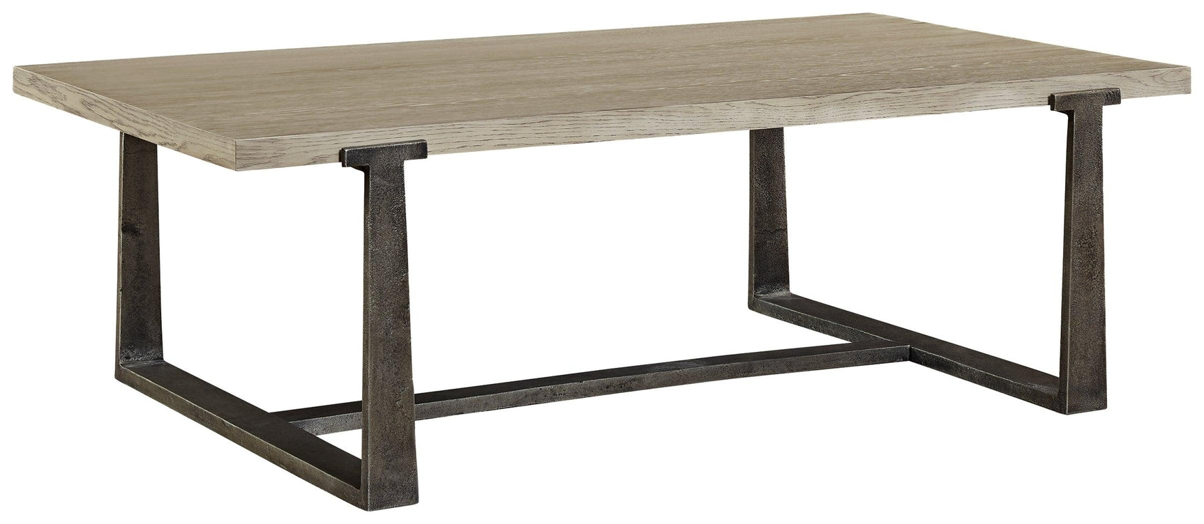 Dalenville Gray Coffee Table side view highlighting drawer detail