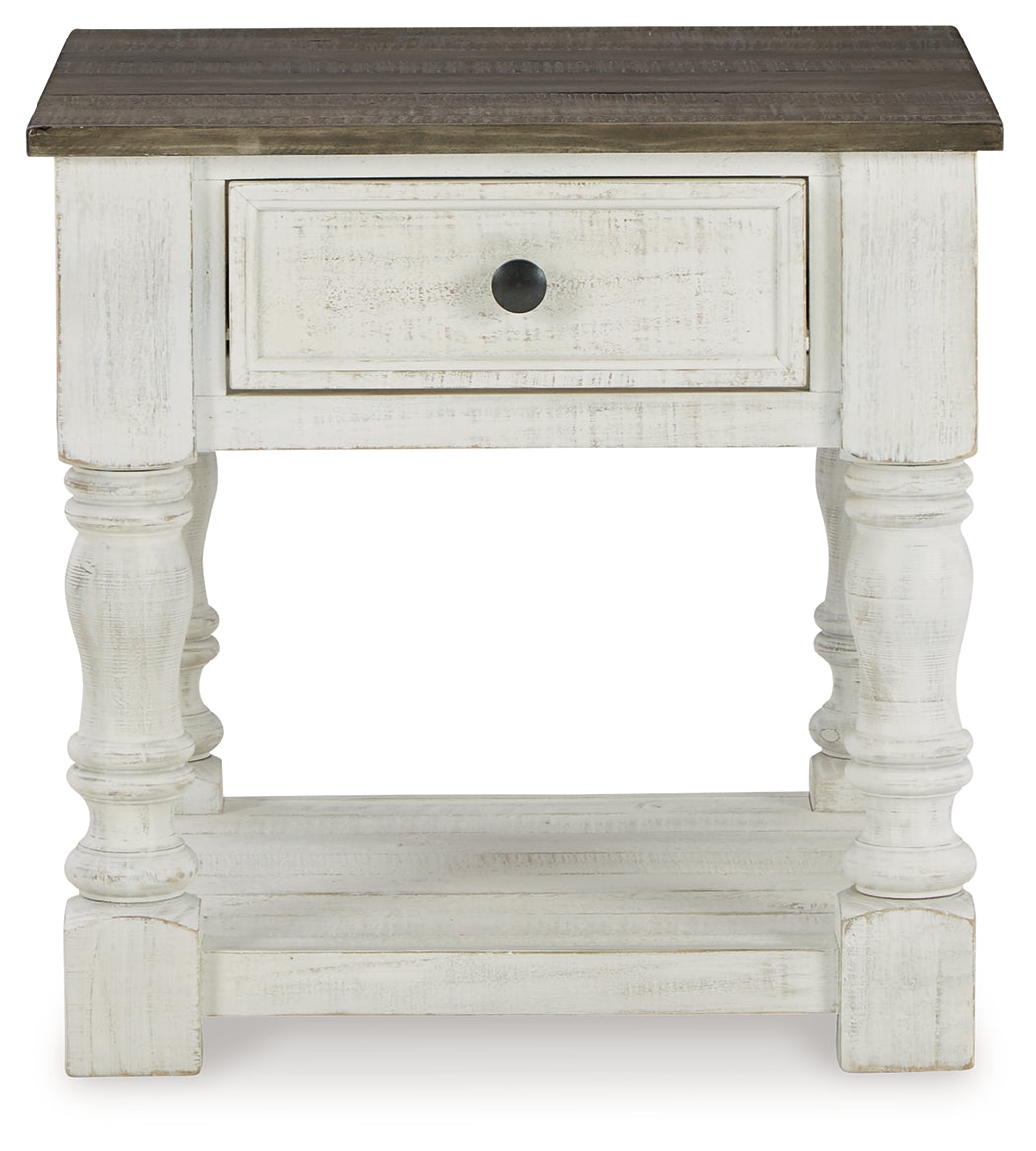 Closed drawer on Havalance end table