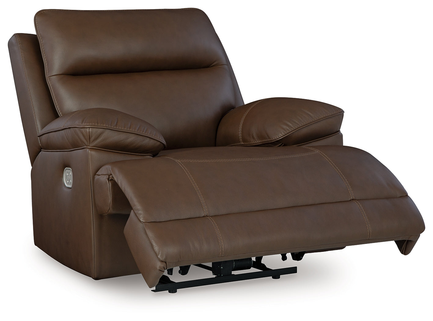 Side view of VonRyan Tobacco Leather Power Recliner