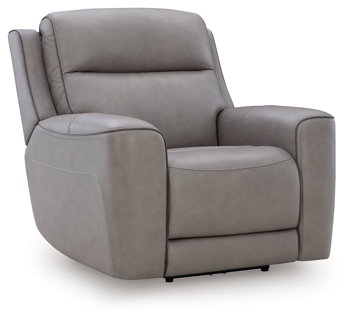 Side view of 5Z-Comfort Coin Leather Power Recliner