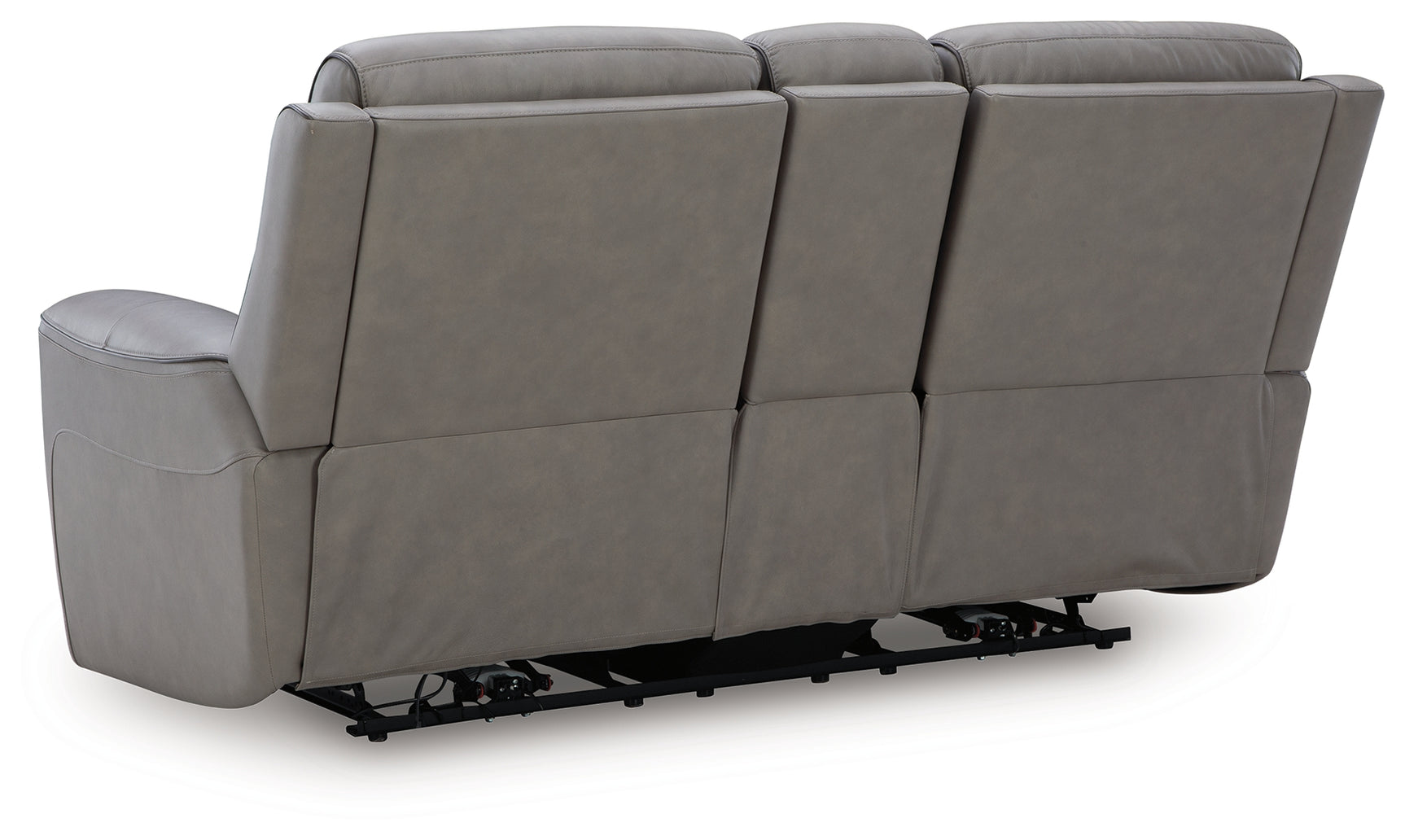 Back view of 5Z-Comfort coin leather power reclining loveseat