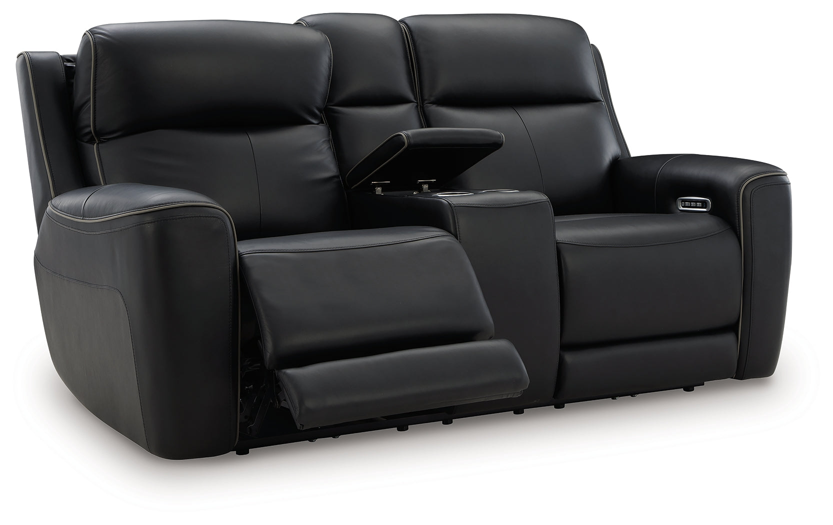 Fully reclined position of loveseat with extended footrest