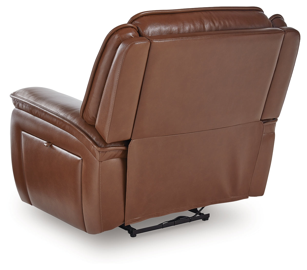 Healy Pier Chocolate Leather Power Recliner rear side view
