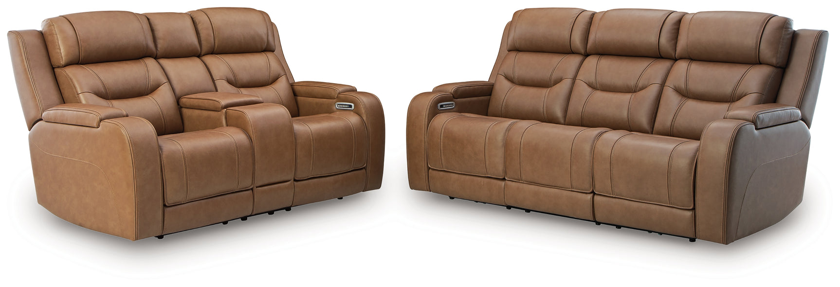 Power reclining control with USB port on Knightington sofa arm