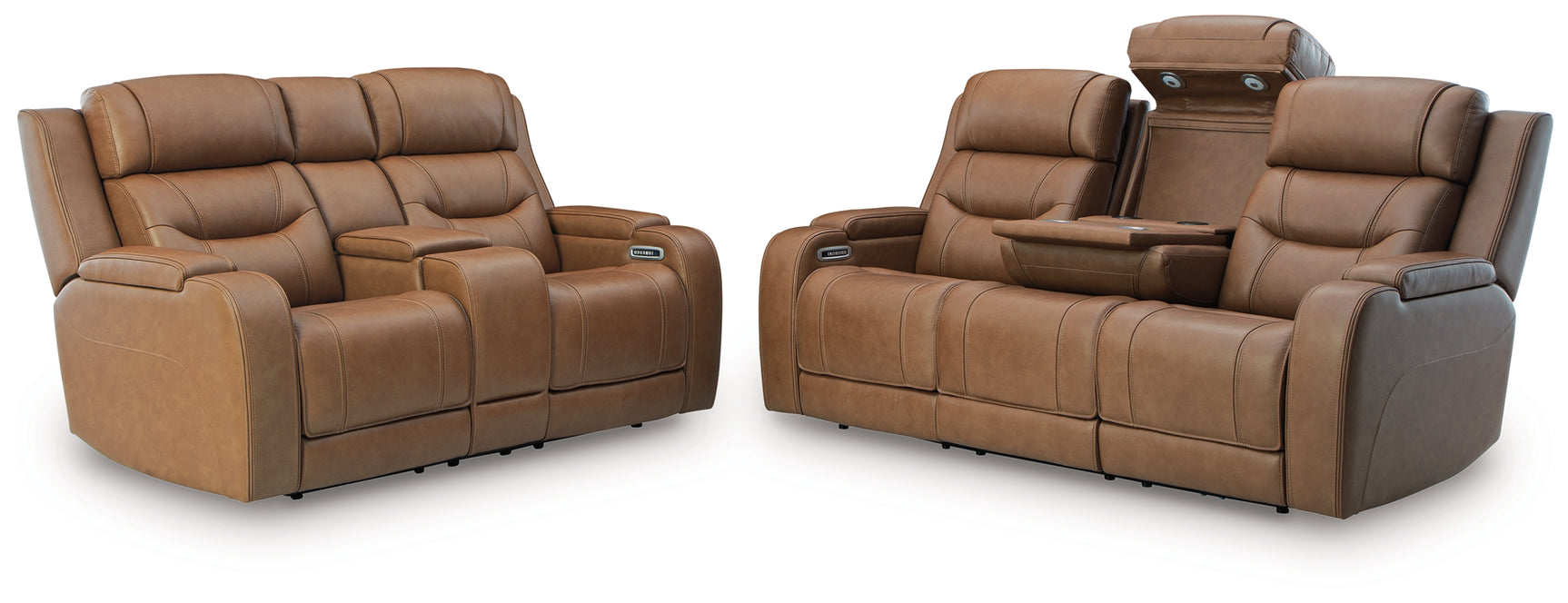 Close-up of caramel upholstery texture