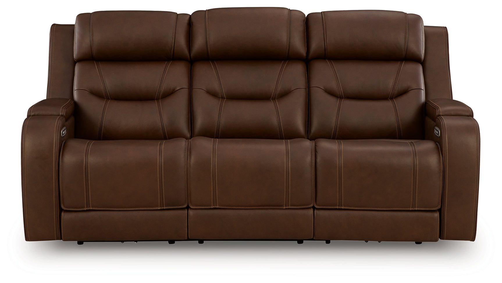 Head-on closed reclining sofa view