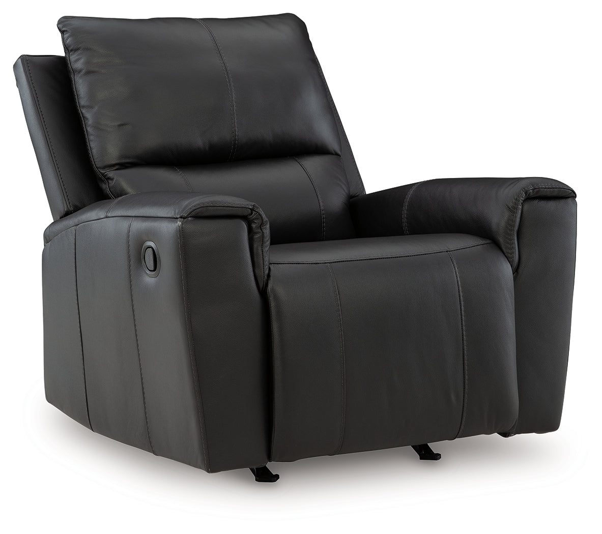 Glossmore Black Leather Recliner side view