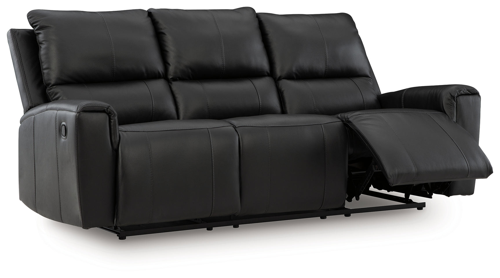 Glossmore reclining sofa showing open recliners