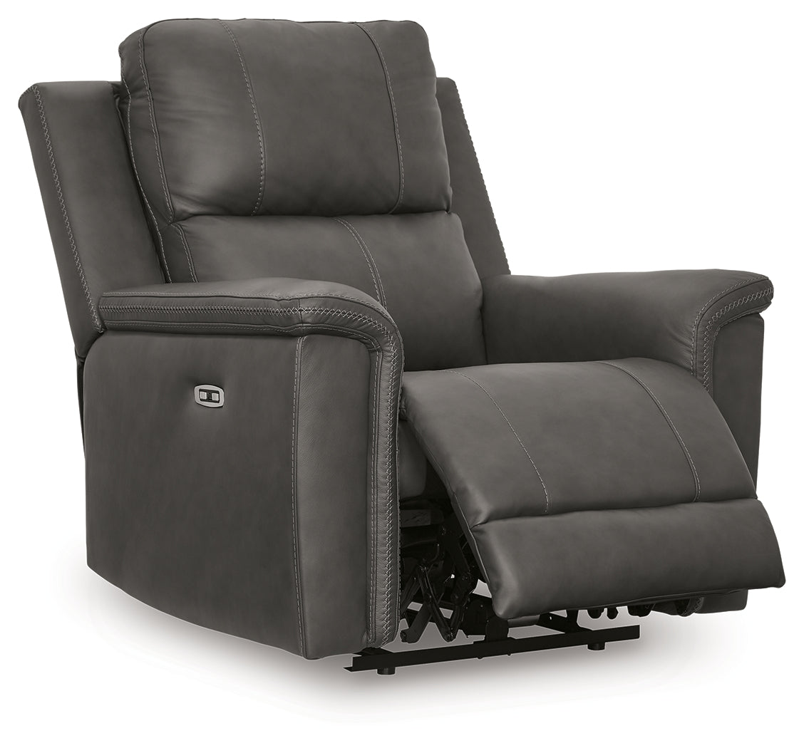 Reclined position of Bleckley Anchor Leather Power Recliner