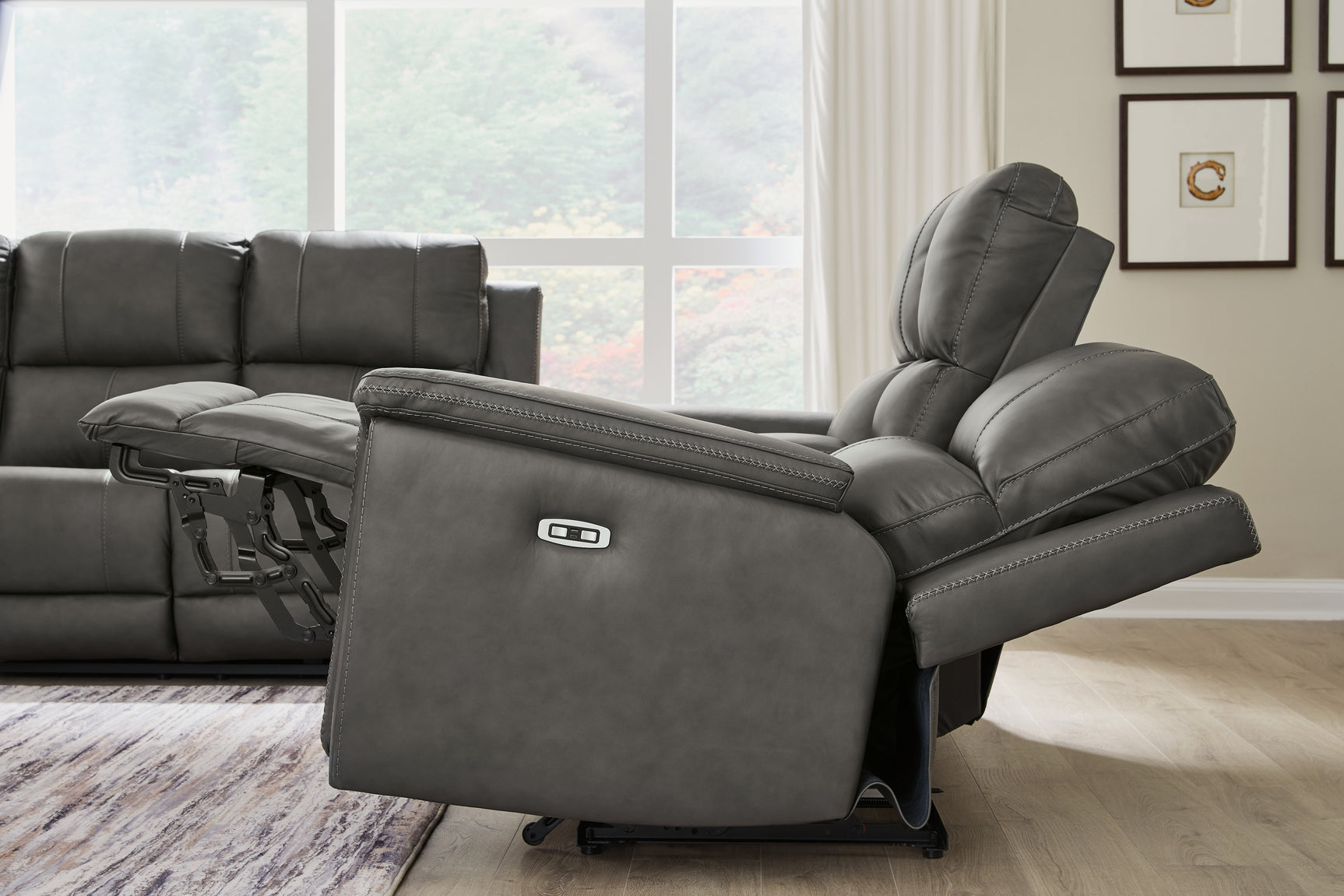 USB charging ports on Bleckley Anchor Reclining Sofa