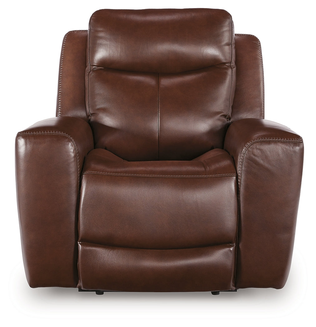 main view of Next Move Mahogany Leather Power Recliner recliner