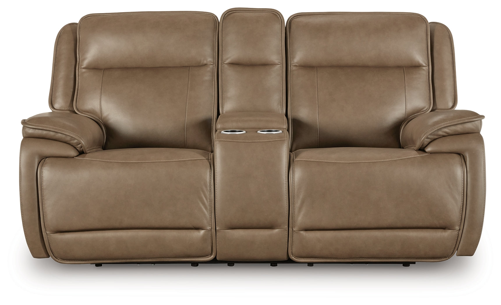 Angle view of Glencroft Sahara Loveseat reclined