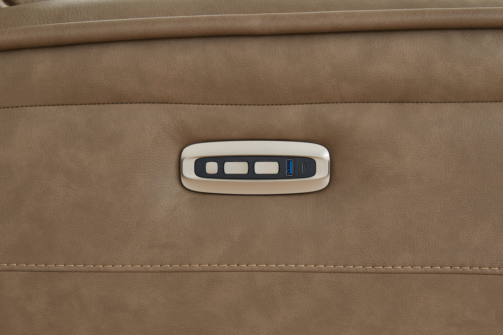 side view of Glencroft Sahara Leather Power Recliner recliner