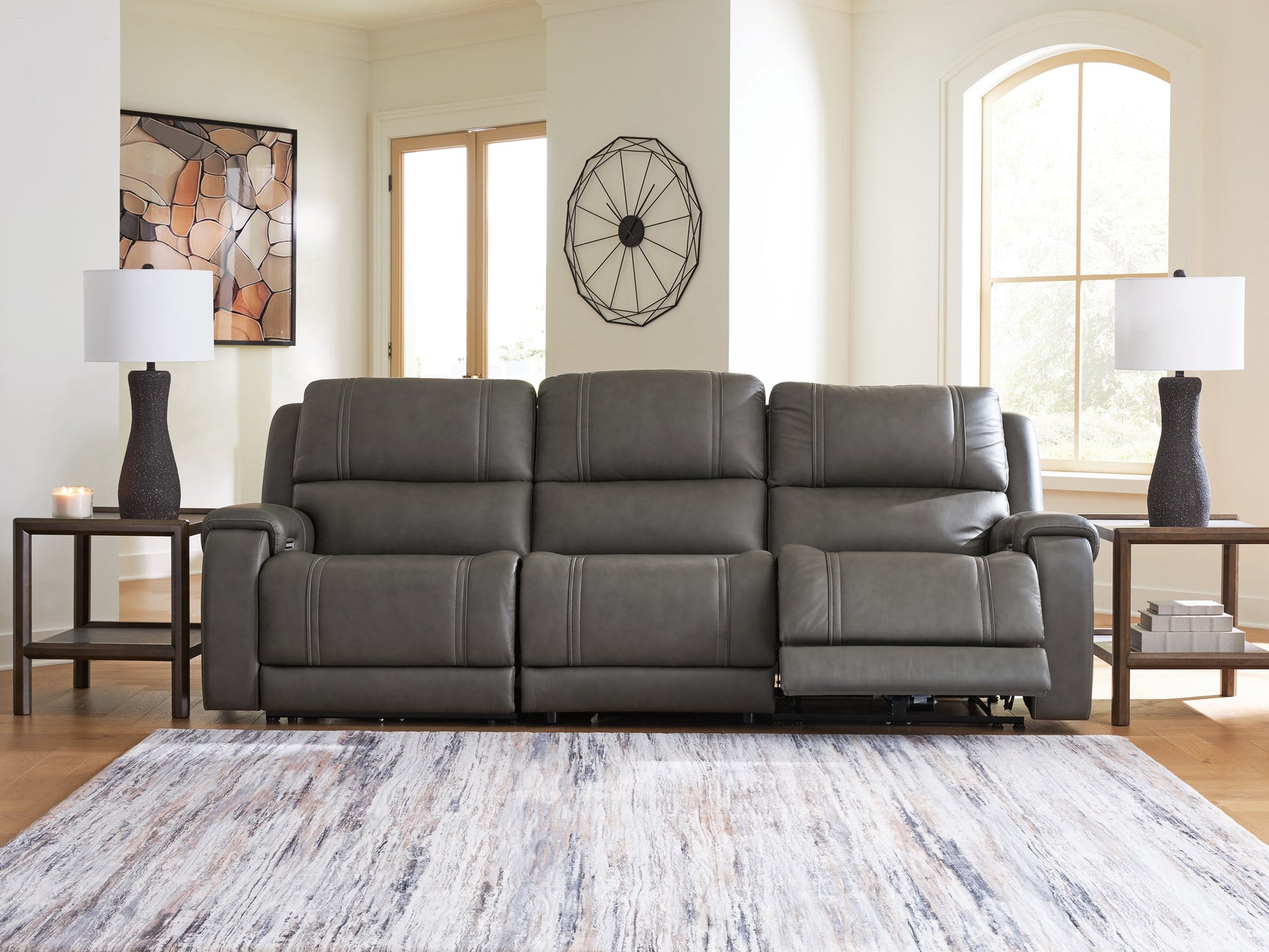 Pittson sectional reclining sofa open configuration