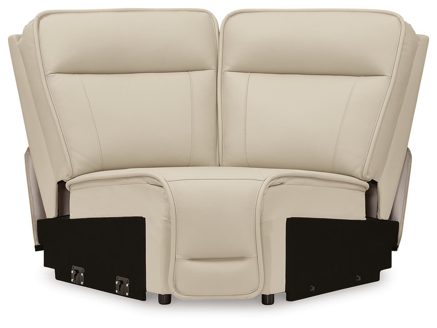 Double Deal Almond Leather 6-Piece Reclining Sectional - image 16