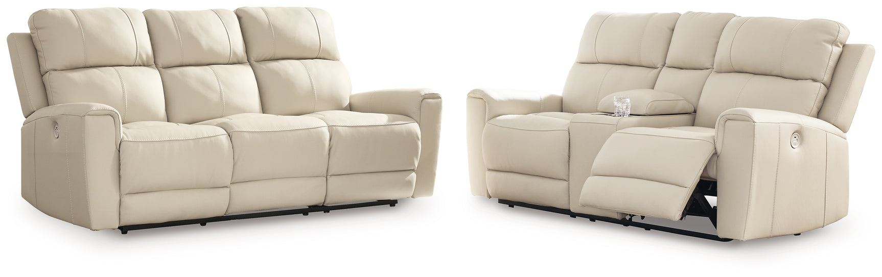 Close-up of almond leather and faux leather upholstery texture