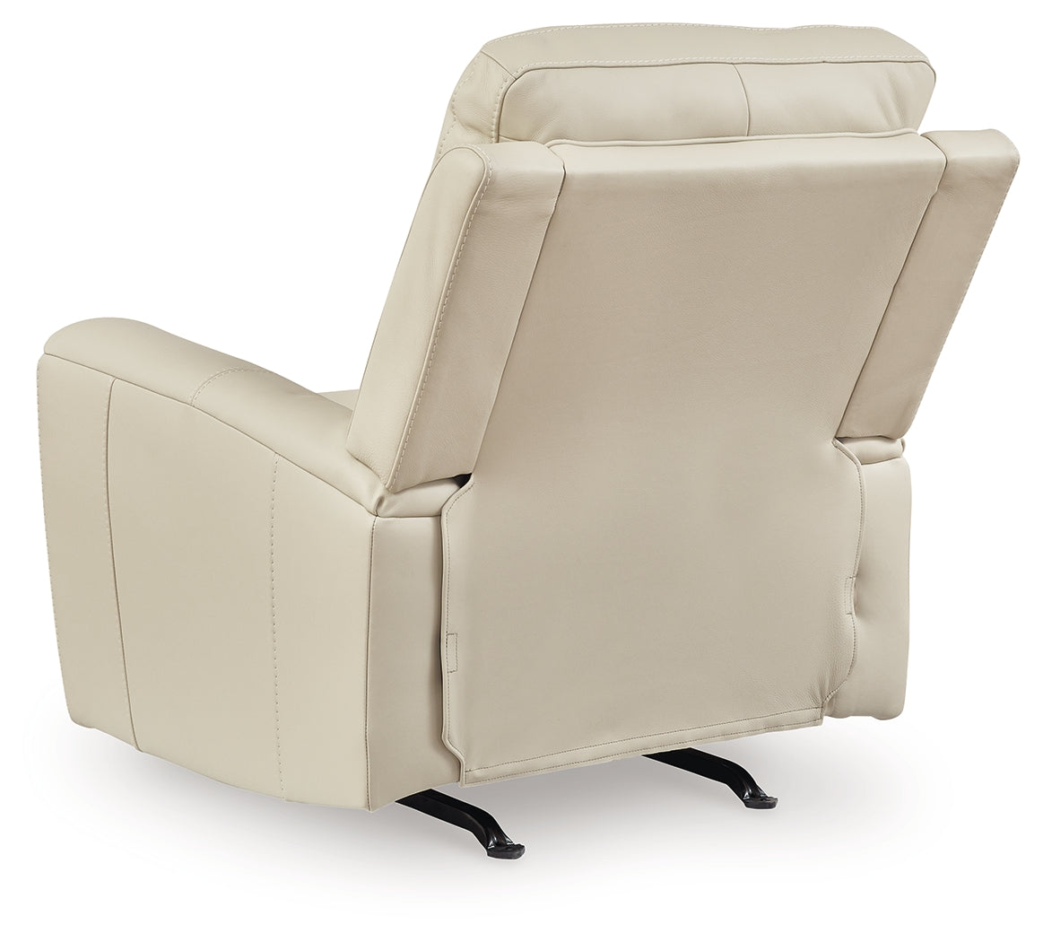 Dahlmoore Almond Leather Power Recliner back view