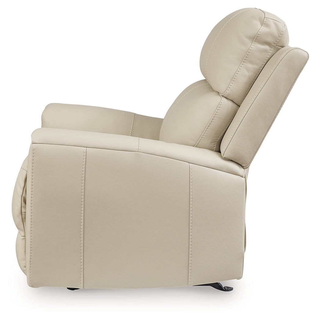 Dahlmoore Almond Leather Power Recliner alternate side view
