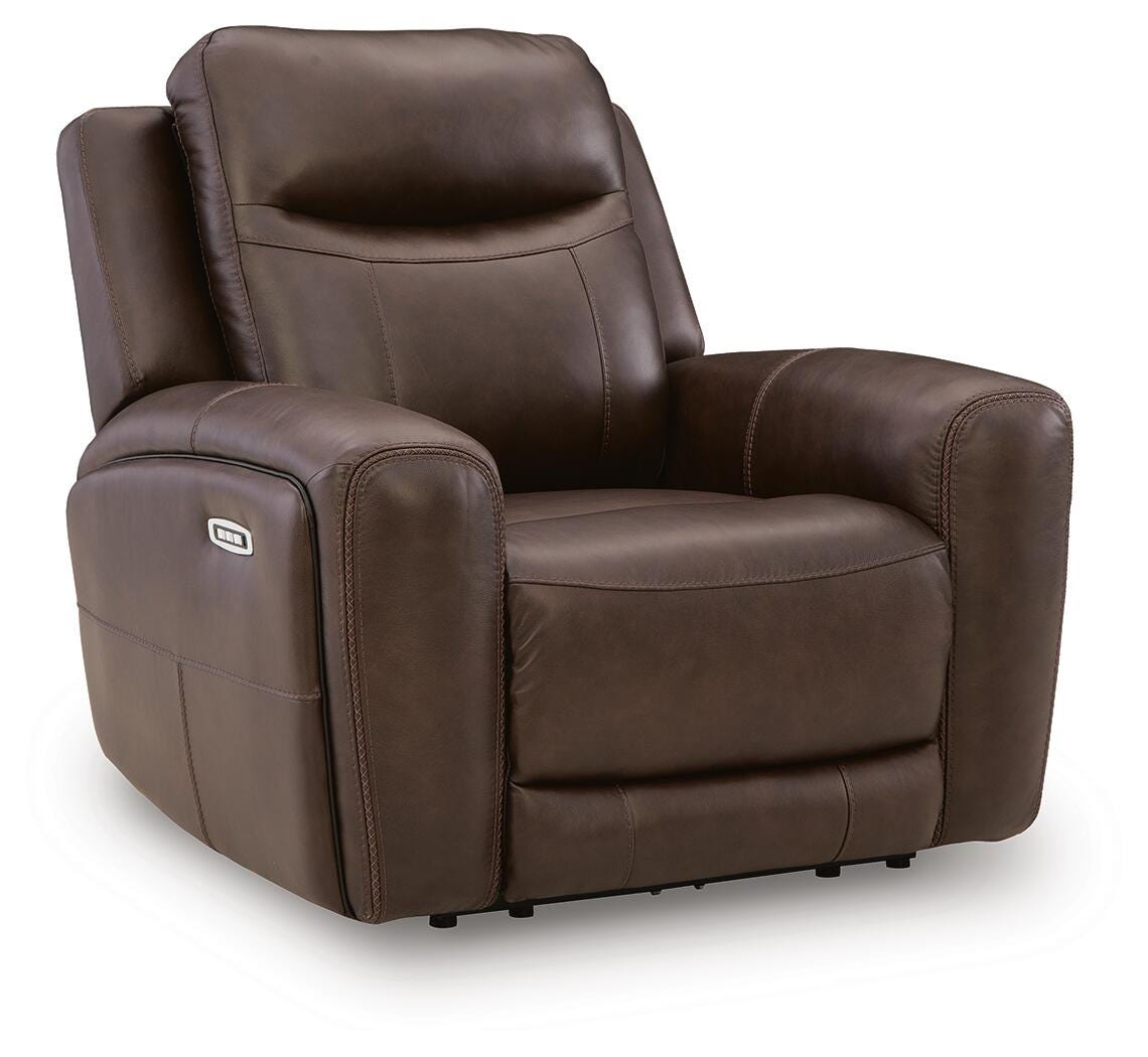 Gravier Cordova Leather Power Recliner angled view