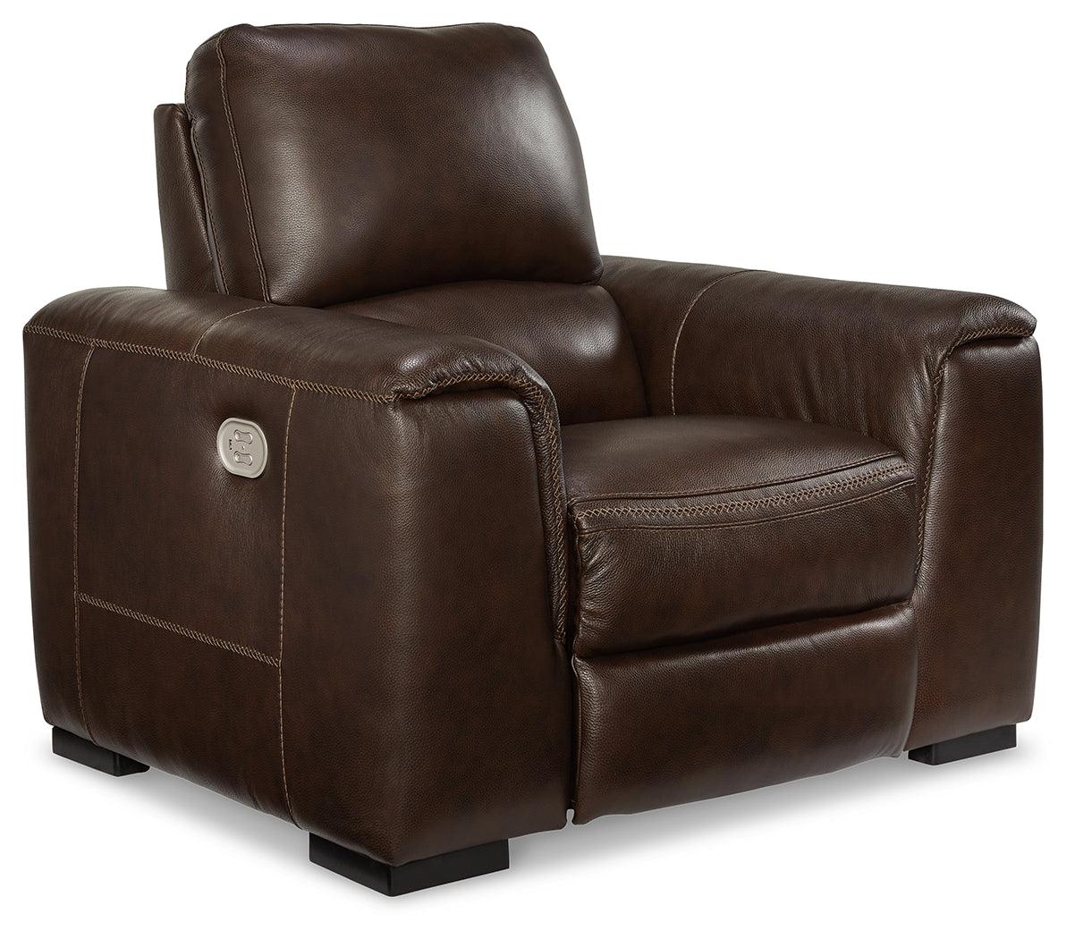 Side angle of Alessandro Walnut Power Recliner