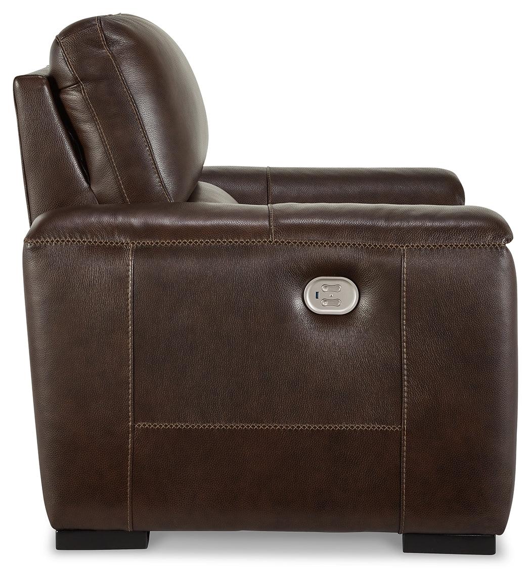 Side profile of Alessandro Walnut Power Recliner