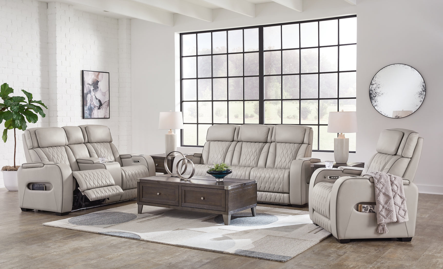 Boyington Gray Sofa, Loveseat and Recliner