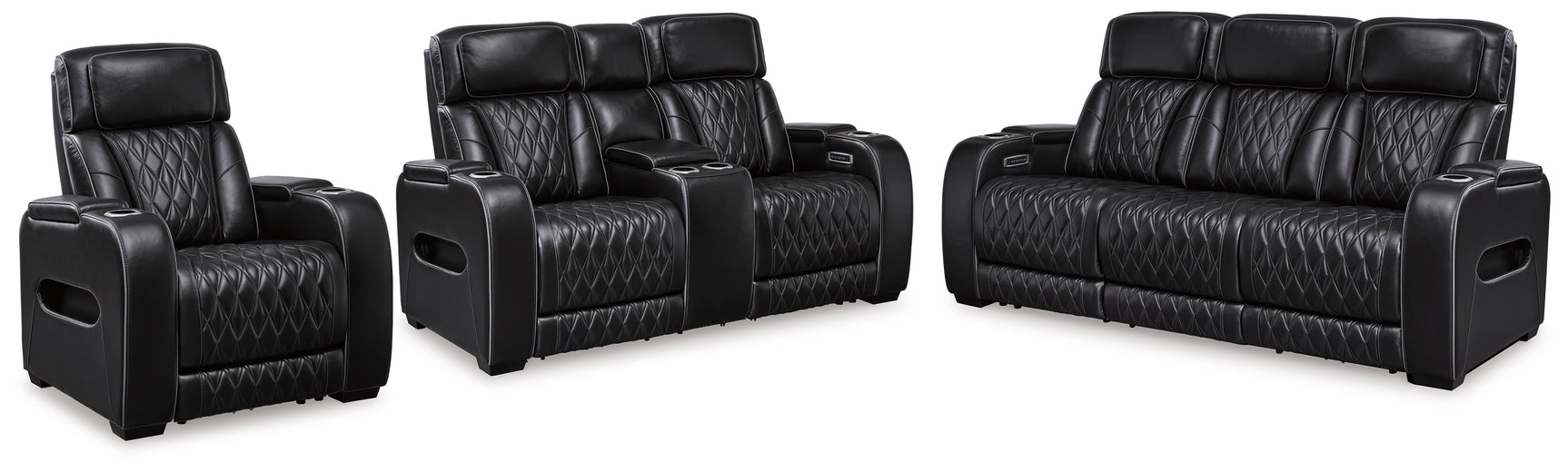 Boyington Black Loveseat front view